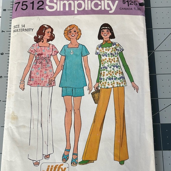 Vintage Simplicity Maternity sewing pattern, size 14, Bust 31-38, copyright 1976 - Picture 1 of 5
